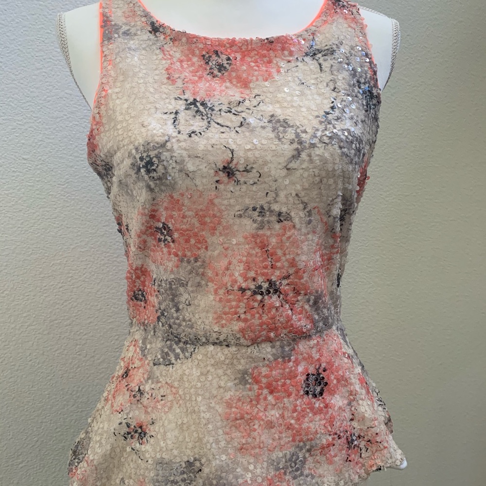 Banana Republic floral sequin peplum top 4